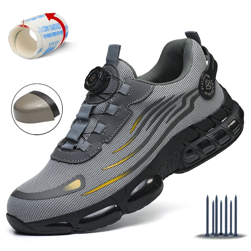 

706 Customizable Lightweight Intelligent Buckle Factory Wholesale Anti - Smash and Anti - Puncture Safety Shoes