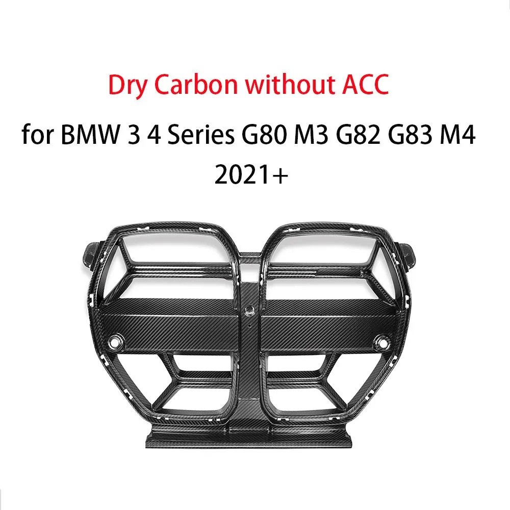 Dry Carbon Fiber Front Bumper Grille For BMW 2021+ M3 G80 M4 G82 G83 2021+ Front Racing Grille Trim Cover Without ACC FRP