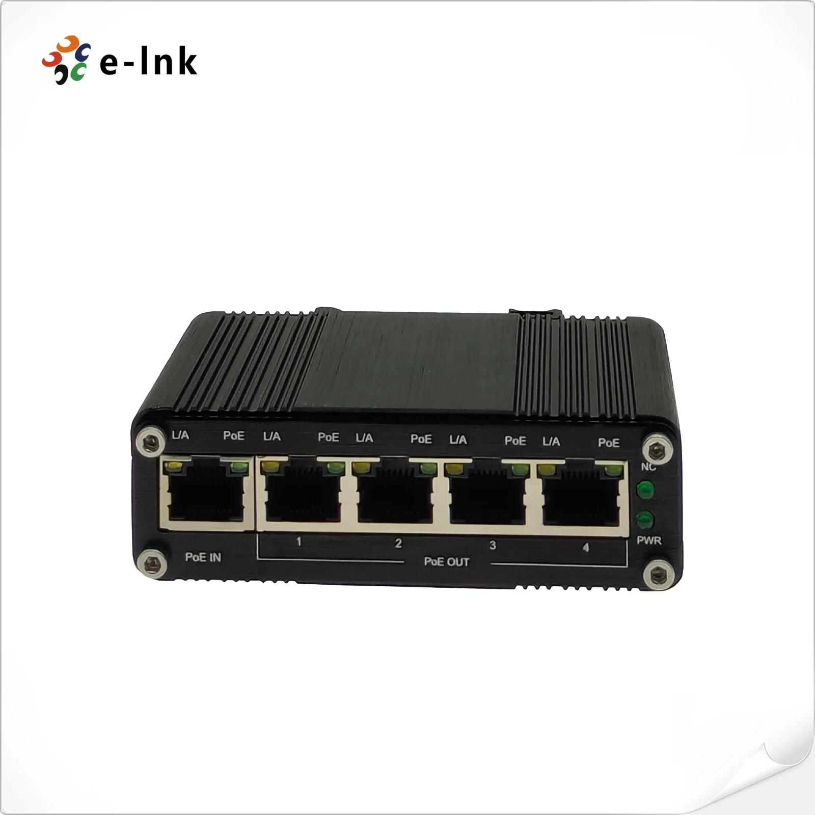 Открытый повторитель PoE Extender 1 порт RJ45 PoE PD + 4 порта RJ45 PoE PSE Промышленный монтаж на DIN-рейку