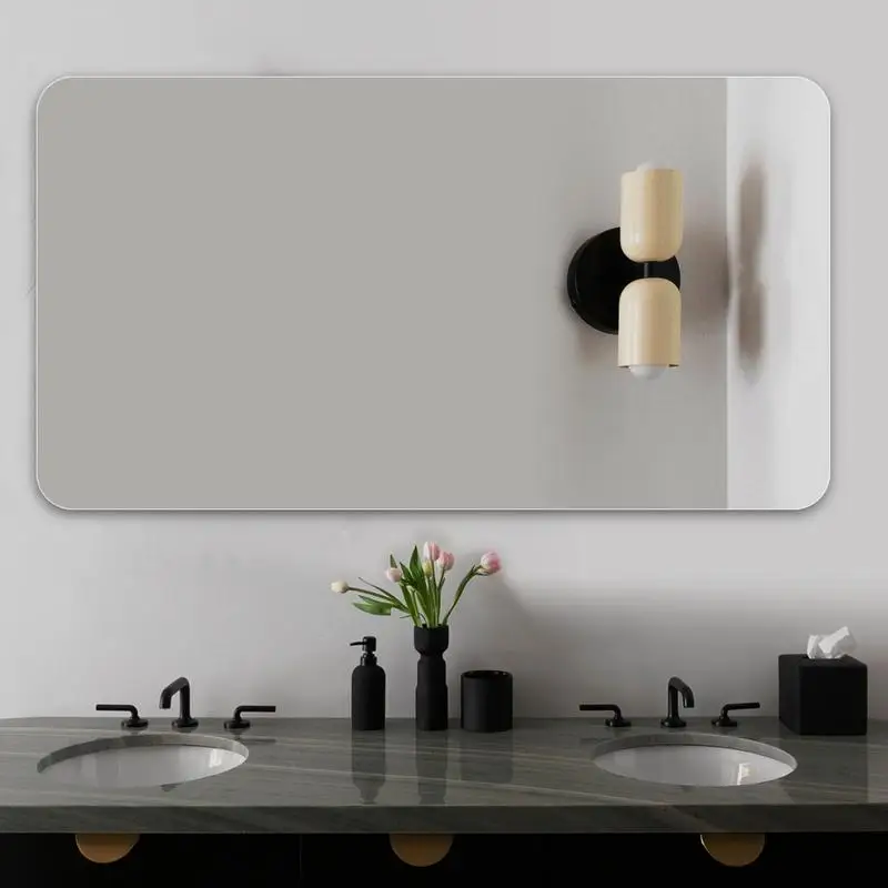 

Wall-Mounted Anti-Fog Waterproof Bathroom Vanity Mirror - Compact Design for Enhanced Reflection, Ideal for Daily Use and