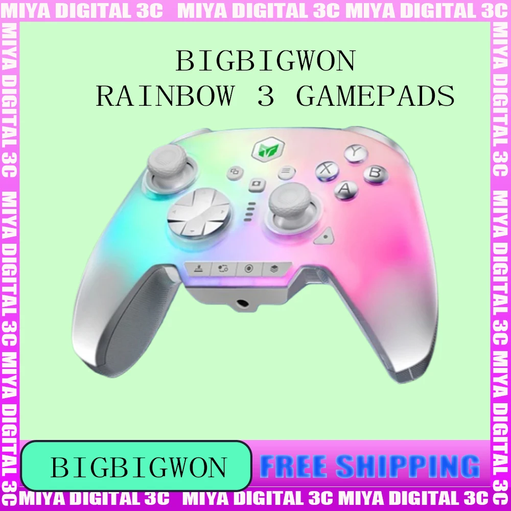 

Bigbigwon Rainbow 3 Gamepads Tri Mode Wireless Nearlink Game Controller 2000Hz 1000mAh Hall-Effect Trigger Gamepad For NS1/2 PC