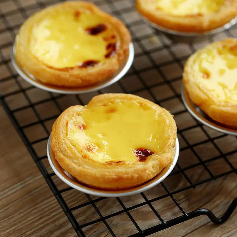 10pcs Aluminum Portuguese style Egg Tart Cupcake Mould Fruit Cake Die Mold Small Baking Tool pasteis de nata oven bake round