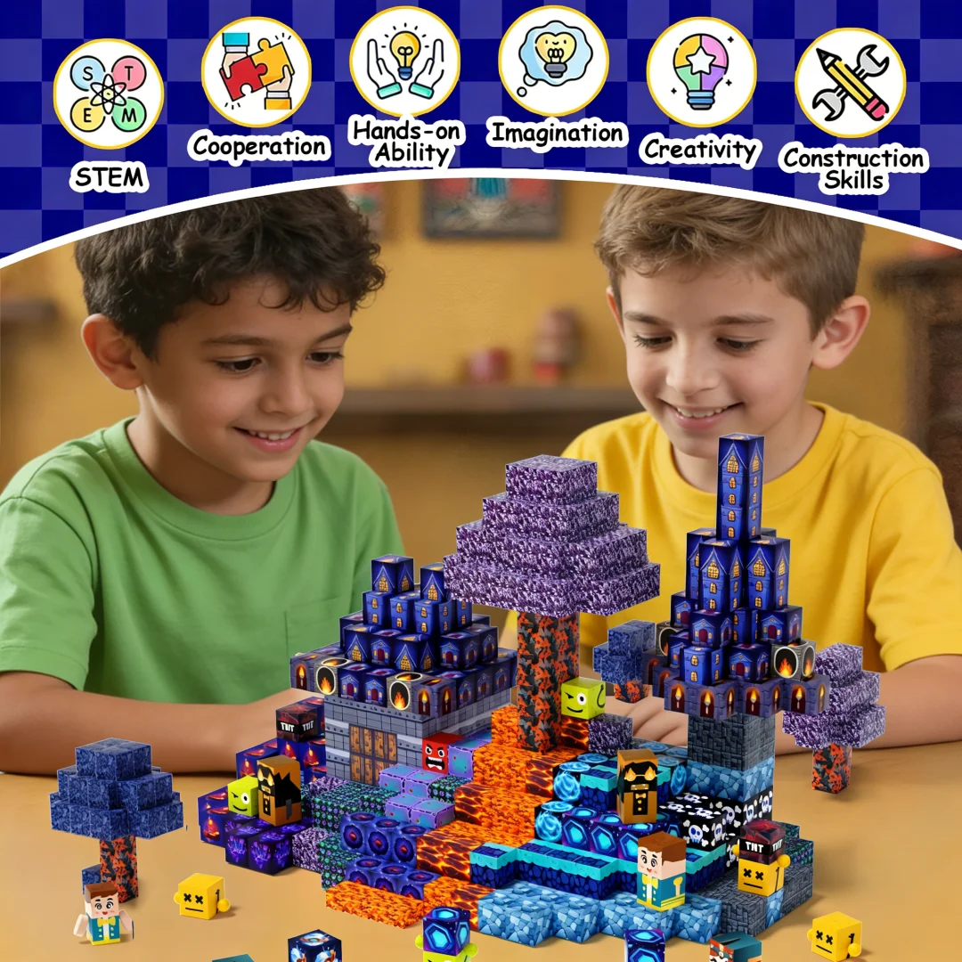 자석 타일 150개, 몬테소리 STEM 장난감, 창의적 & 감각적 놀이를 위한 블록, 어린이를 위한 교육용 생일 선물.