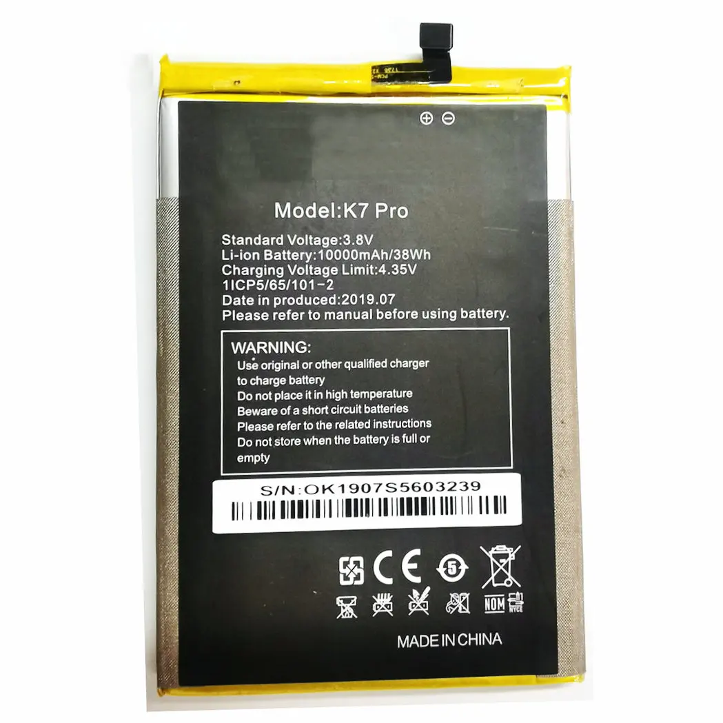 3.8V 10000mAh 38Wh K7 Pro Batería de alta calidad para teléfono móvil OUKITEL