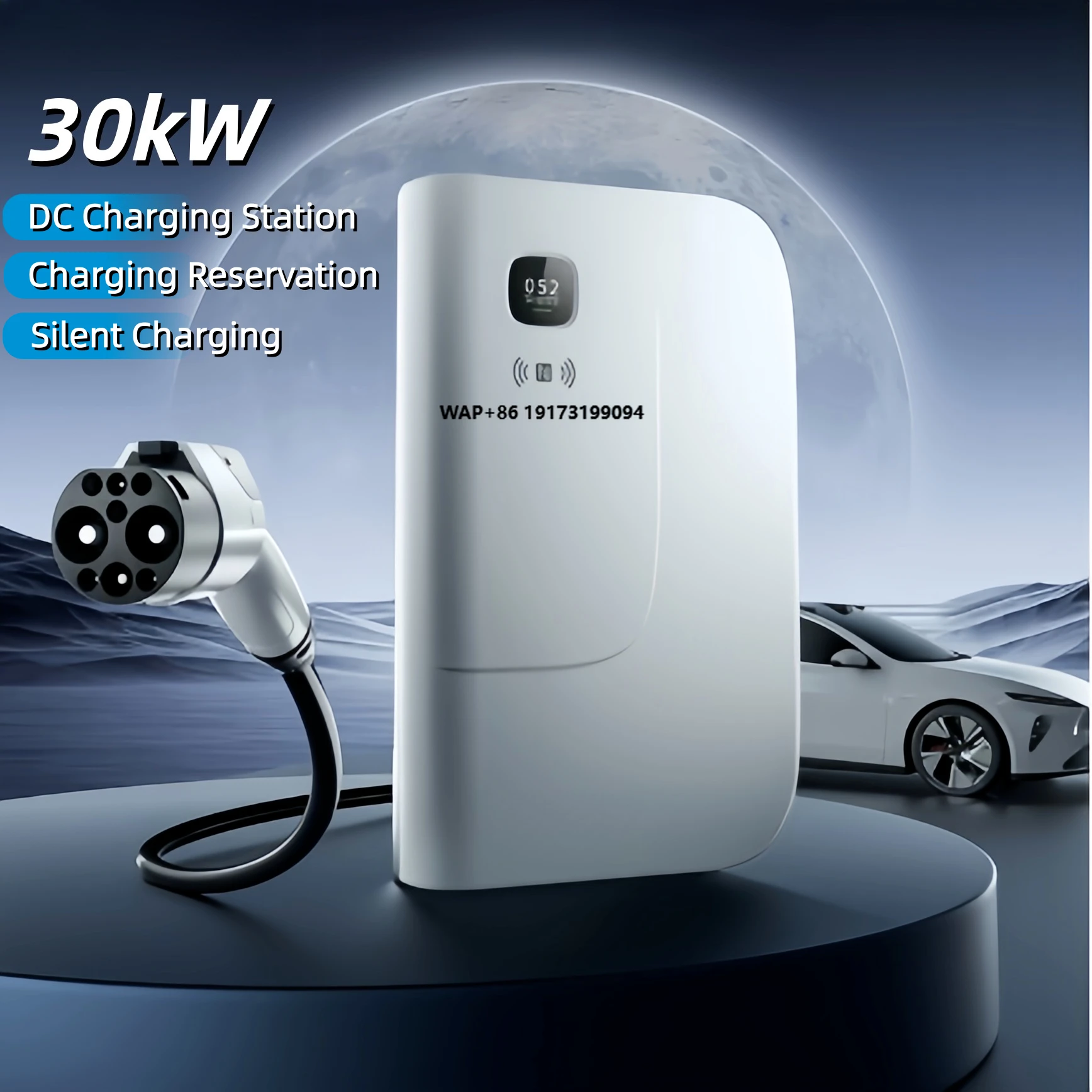 

Wattsaving HQ30 Neo 30 кВт 380 В 80 А МАКС. Быстрое зарядное устройство постоянного тока Smart Wallbox с управлением через приложение для электромобилей