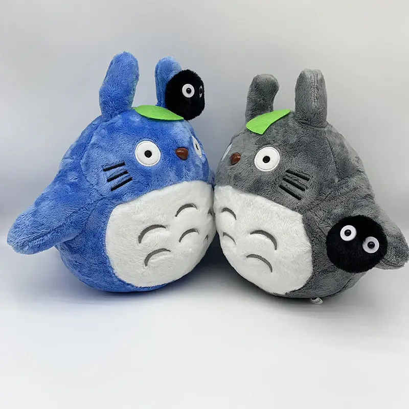 Cute Kawaii Cat Plush Blue My Neighbor Totoro Anime Character Doll Plush Cat Lotus Leaf Toy Children Toy Birthday Christmas Gift