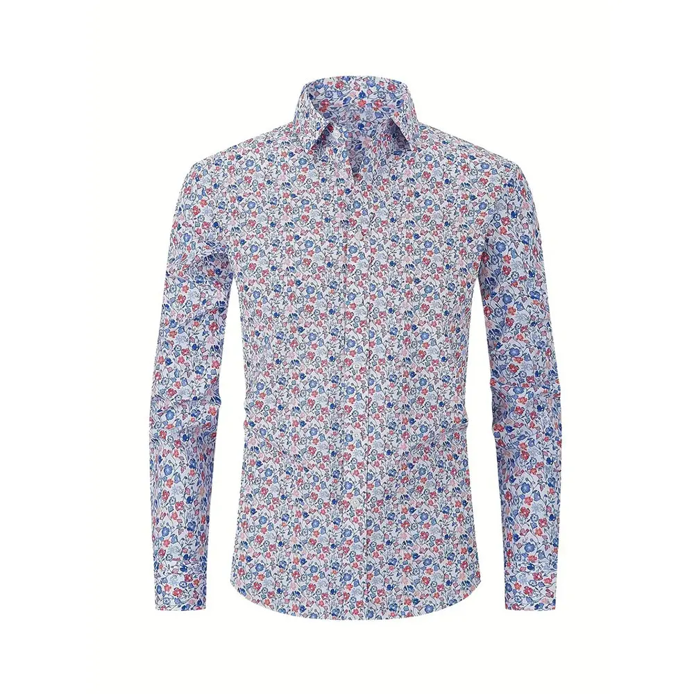 

Stylish 3D Floral Print Shirt For Men Outdoor Casual Comfortable Long Sleeve Shirt For Men Large Size Lapel Button Up Top