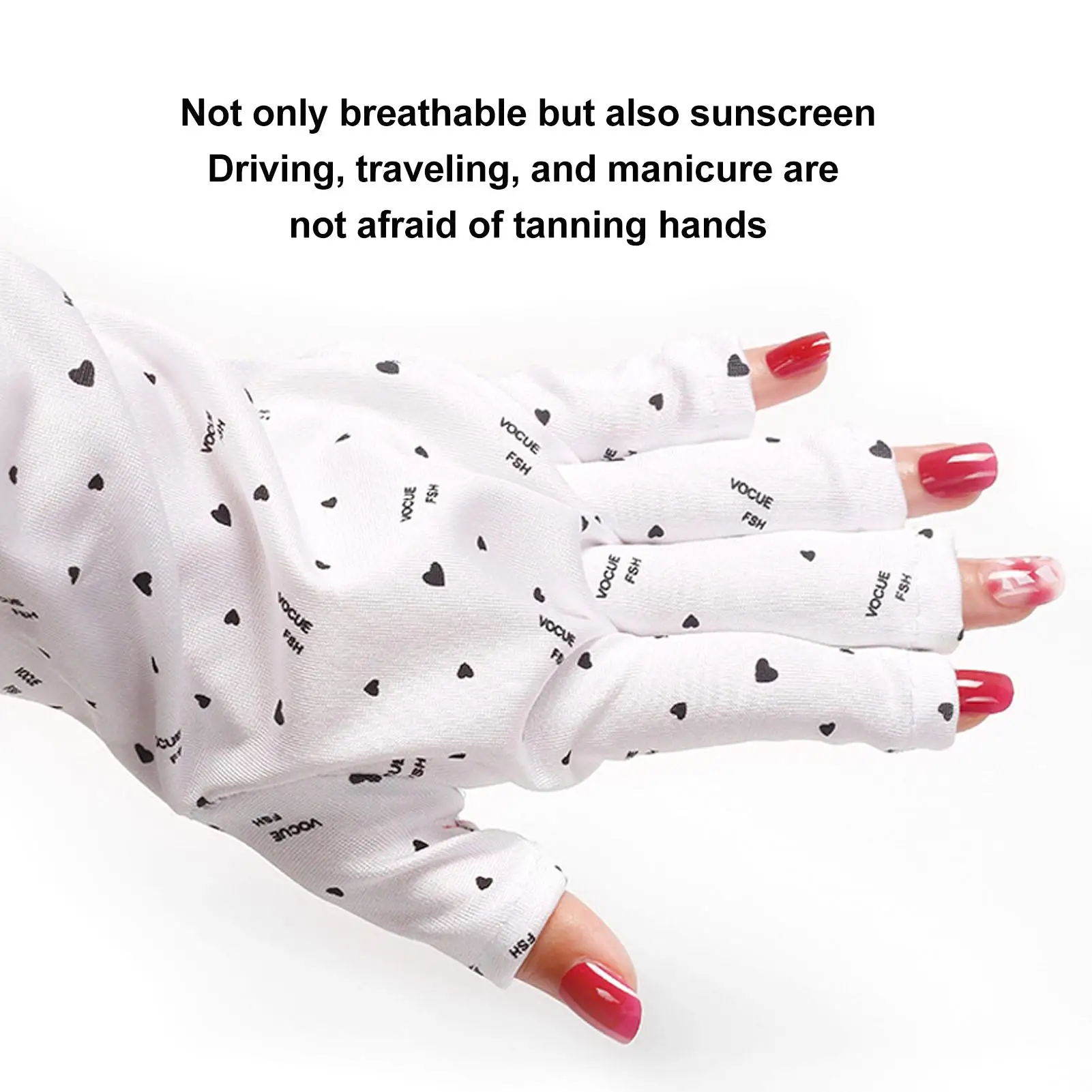 ถุงมือป้องกันรังสียูวีที่ตกแต่งเล็บเจลเครื่องเป่าแห้ง-ถุงมือทำเล็บเจลแบบไม่มีนิ้ว3คู่ป้องกันรังสีและแสง