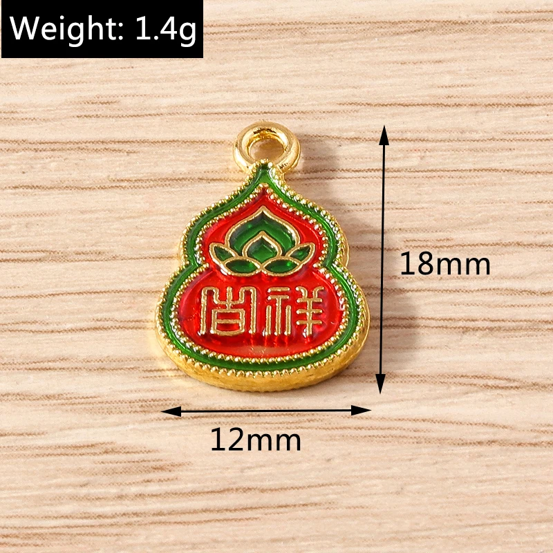 Tusember 10 Stück traditionelle chinesische Glücksbringer aus Jade für die Schmuckherstellung, Ohrringe, Halskette, Armband, DIY – Detail 17