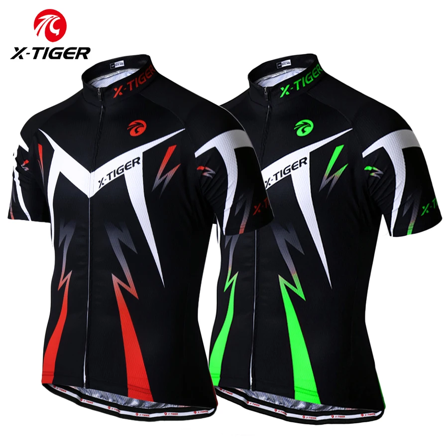 X-Tiger Men Cycling Jersey Summer Sports Cycling Wear Mountain Bike Clothes Breathable Bicycle Clothing MTB Bike Cycling Shirt