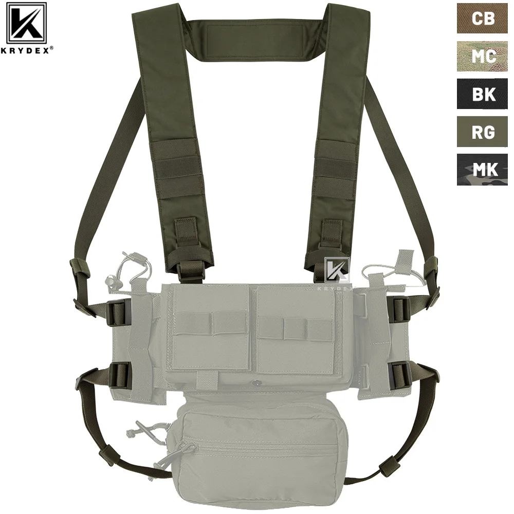 KRYDEX Micro Fight Fat Strap H Harness For MK3 MK4 D3CRM Chest Rig Spiritus Style Shoulder & Back Strap With Male&Female Buckles конвертер espada display port 20 pin male to dvi i 29 pin female 0 2м eportm dvif20