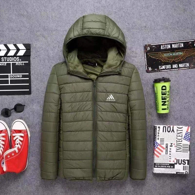 New Men\'s Printed Cotton Windbreaker Jacket Zipper Clip Warm Classic Fashion Popular High Quality Winter Clothes 2024