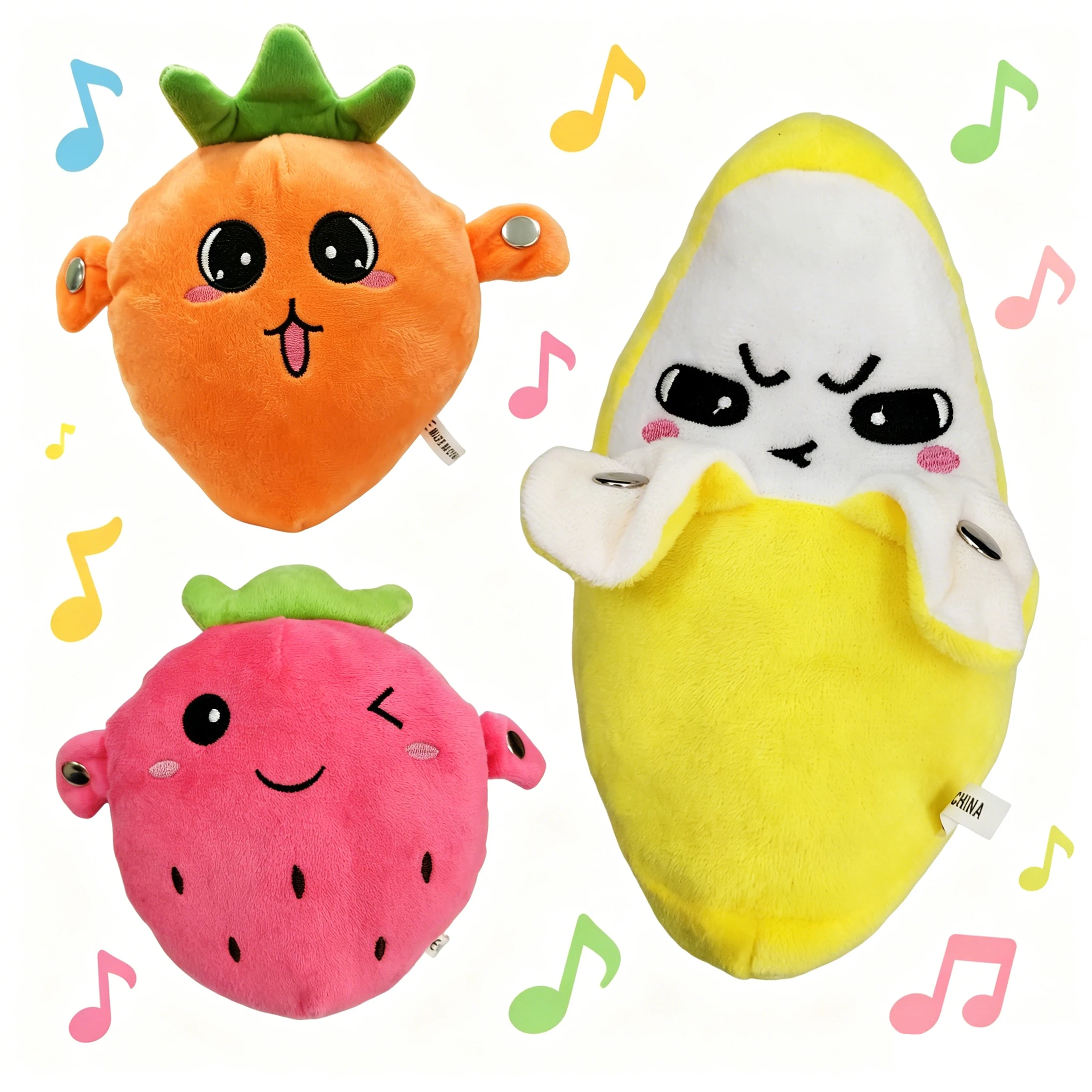 1-3pcs New Interactive Musical Sensing Beat Fruit Musical Dooll Fruit Sensing Beat Piano Banana Strawberry Electric gift box