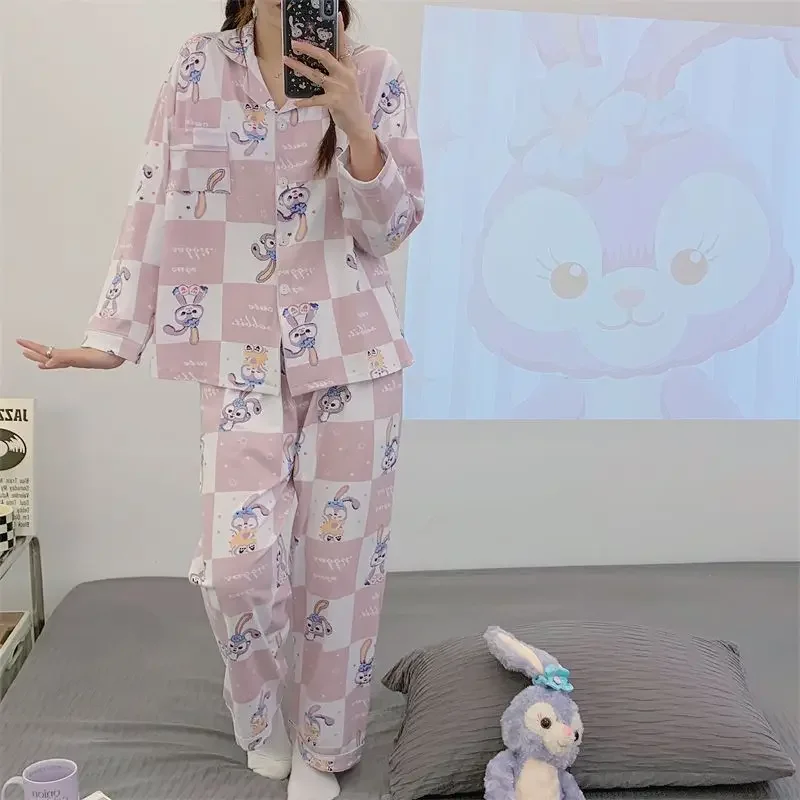 i star Dailu pajamas autumn new long-sleeved trousers casual two-piece set cute cartoon Disney loungewear women\'s pajamas