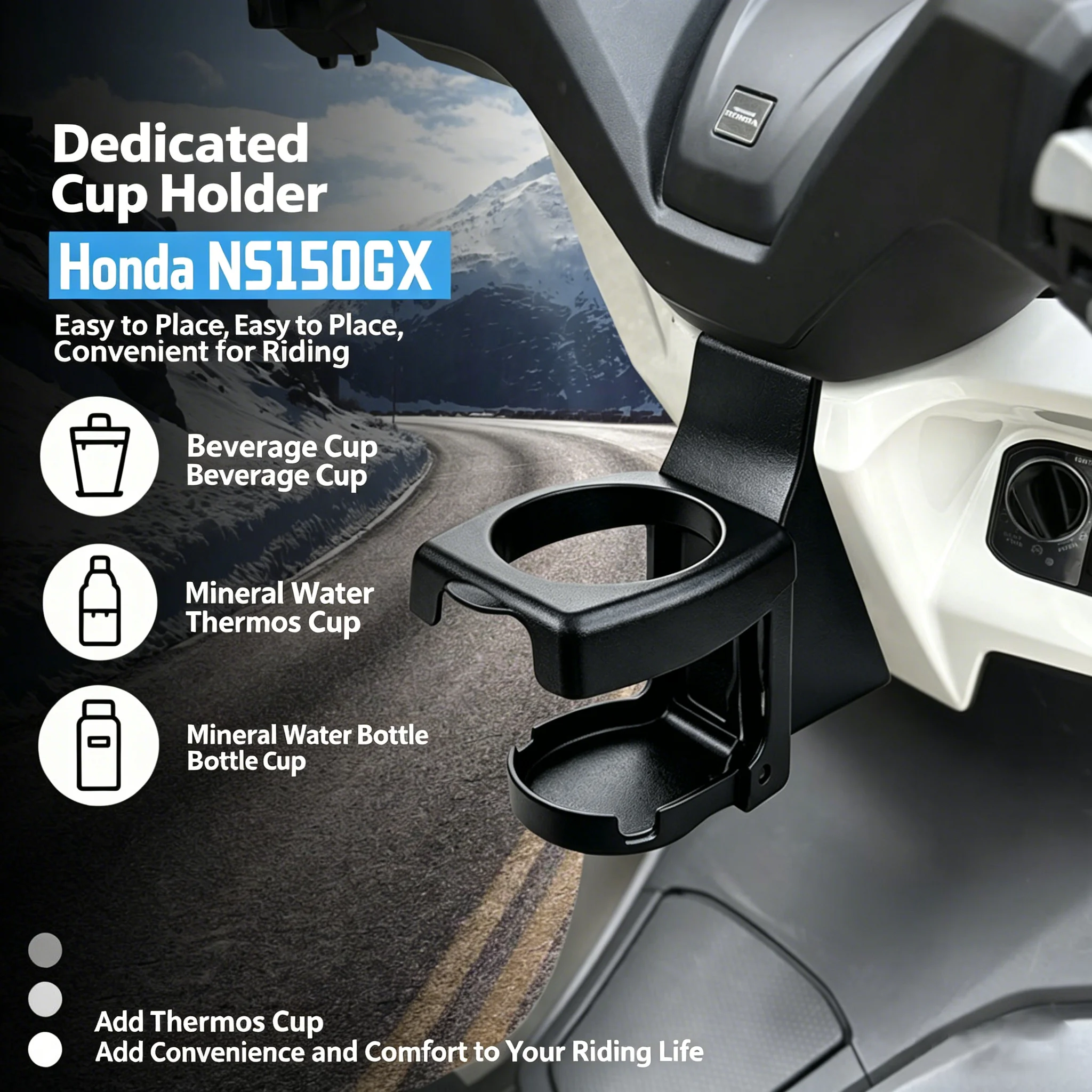 For Honda NS150GX Folding Cup Holder, Water Bottle Holder, Beverage Cup Holder, NS150GX Modified Front Storage Hook