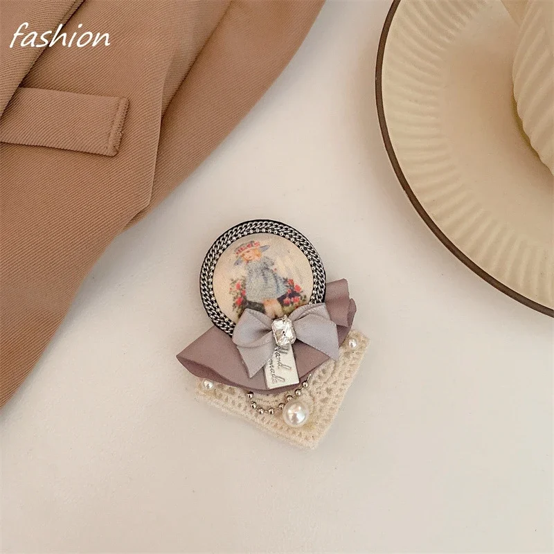 Vintage Medieval Niche Court Style Brooch Small Fragrance Baroque Design Brooch Temperament Women\'s Clothing Accessories Corsage