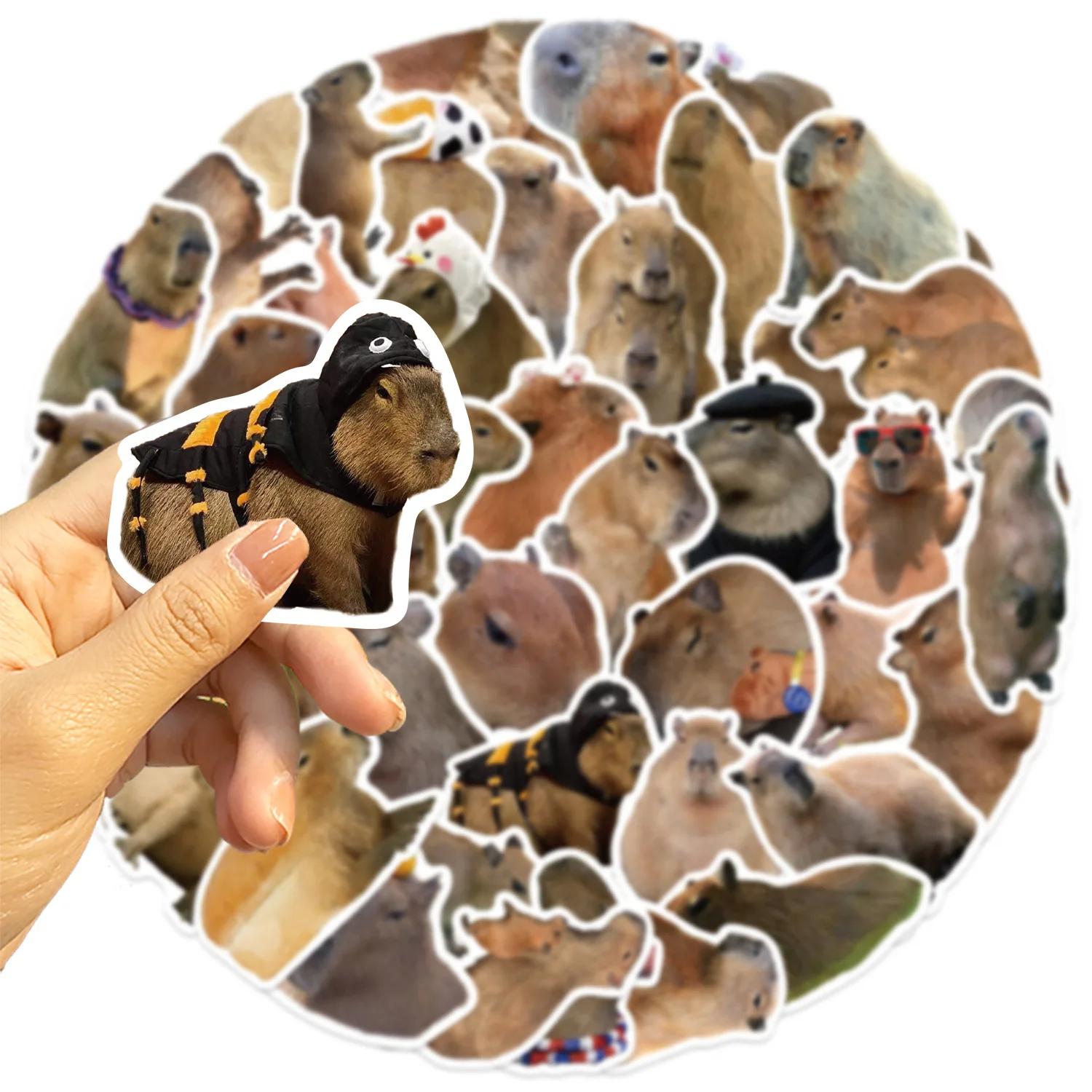 50PCS Nette Capybara Tiere Graffiti Aufkleber DIY Telefon Gitarre Laptop Notebook Koffer Wasserdicht Cartoon Aufkleber Kinder Spielzeug