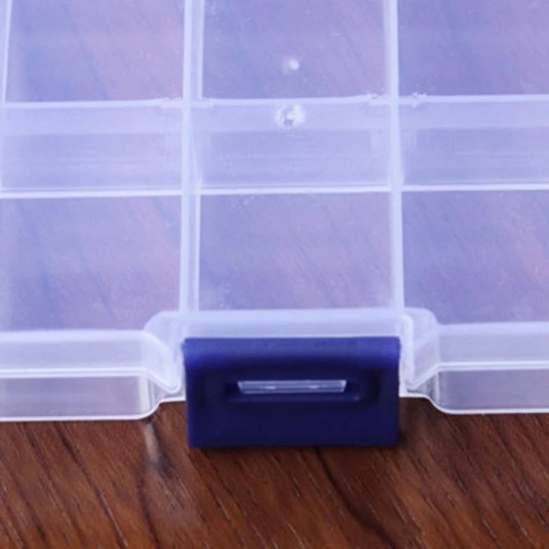 10 Grids Adjustable Transparent Plastic Storage Box for Small Component Jewelry Tool Box Bead Pills Organizer for CASE