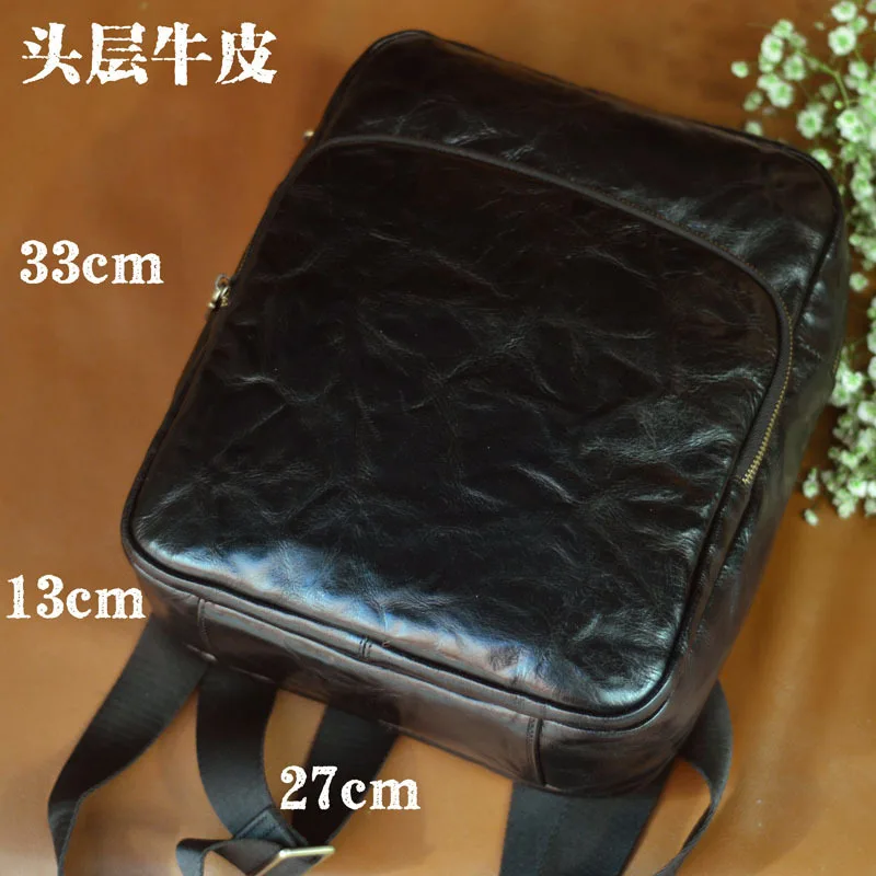 AETOO Vegetable tanned cow skin wash backpack Medium vintage heavy industry style casual design backpack for men and women