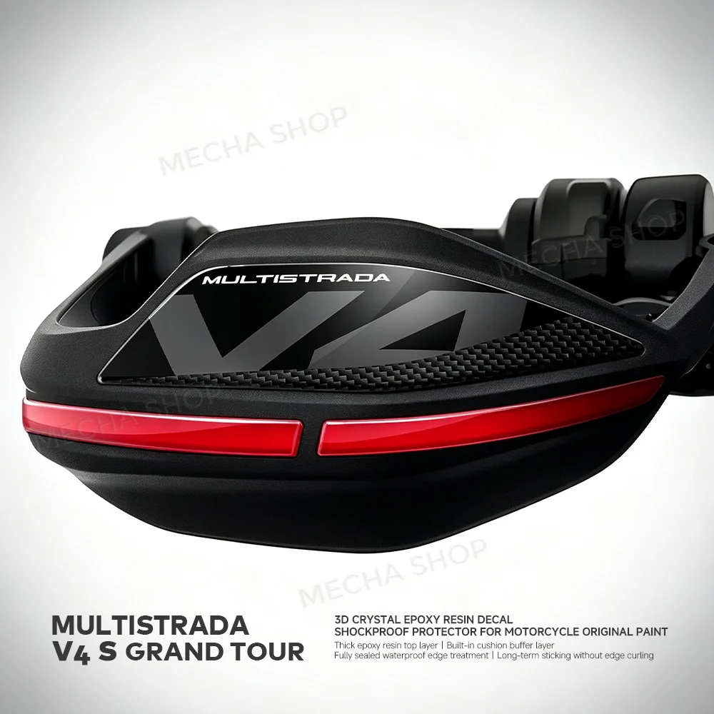 For Multistrada V4 S 2024 Handguard Decal Kit 3D Resin Sticker Motorcycle Accessories