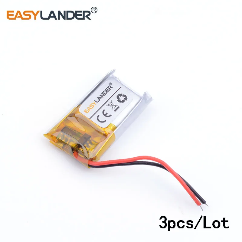 Batterie lithium-ion aste 601218 3.7V 80mAh, 3 pièces/lot, Eddie ion Li polymère pour casque Bluetooth, jouets MP4 lunettes 3D intelligentes