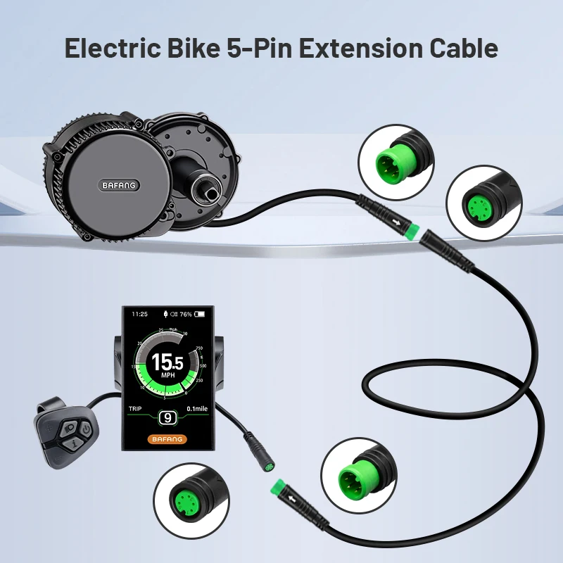 5Pin تمديد كابل لعرض UART EBike ذكر/موصل سالب Ebike كابل لعرض Bafang دراجة كهربائية الملحقات