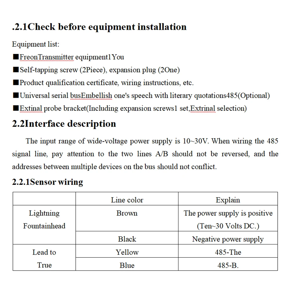 Freon Detector Sensors for Detect Refrigerant Air Conditioning Leaks Temperature and Humidity High-Precision Transmitte