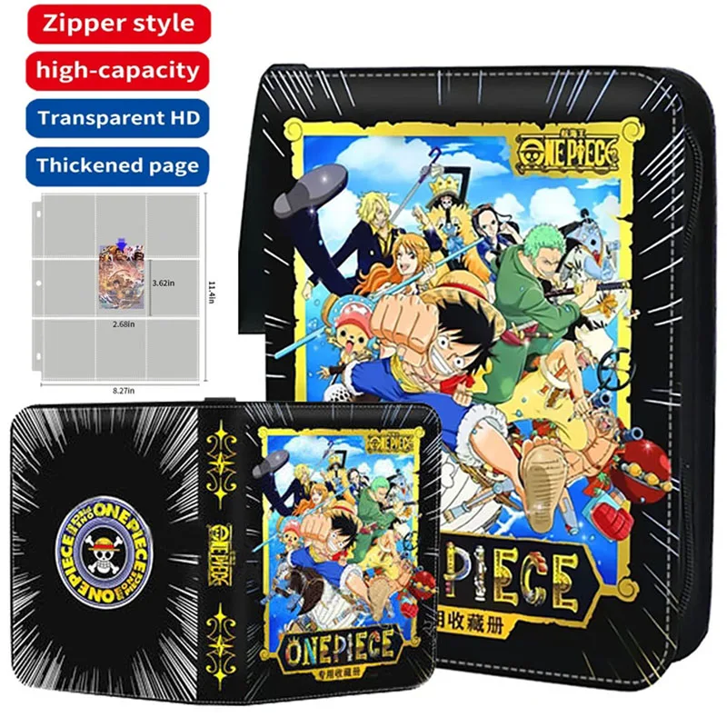 One Piece Card Album Collector with 50 inner Pages Zipper Holder Up to 900 Card 9 Pocket Trading Card Holder Anime Card Binder