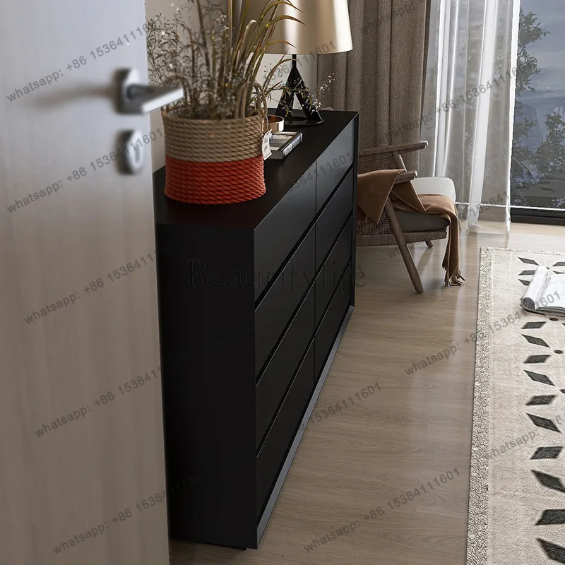 Italian minimalist living room solid wood bedroom bedside storage drawer deepening cabinet