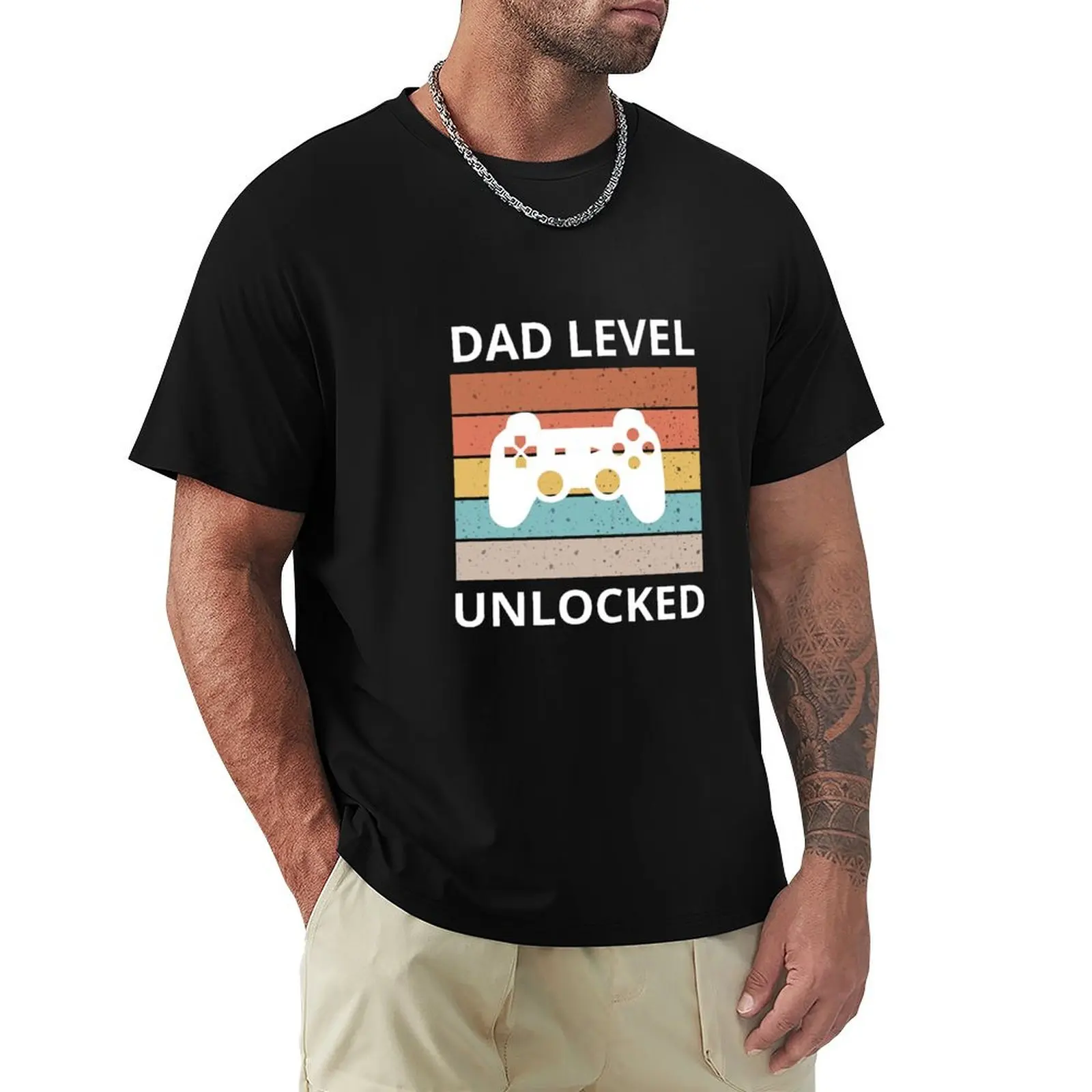 Dad Level Unlocked : Perfect for Any Father T-Shirt Simple Trendy Casual T-Shirt