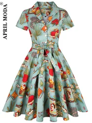 50s 60s Vintage Tunic Dresses Summer Spring Retro Pin Up 2023 Sundress Women Jurk Casual Party Robe Rockabilly Dresses Vestidos