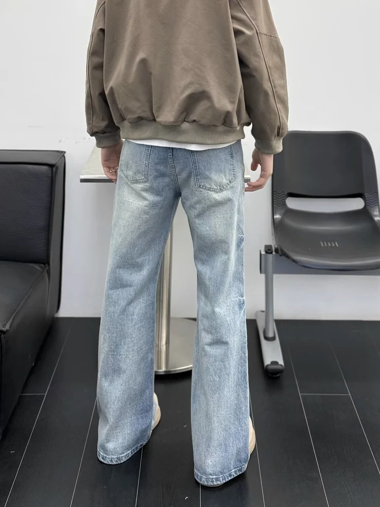 جينز رجالي فضفاض من American Retro Waed High Street كاجوال للتخسيس طويل القامة ومتعدد الاستخدامات سروال طويل فضفاض مستقيم الساق #5