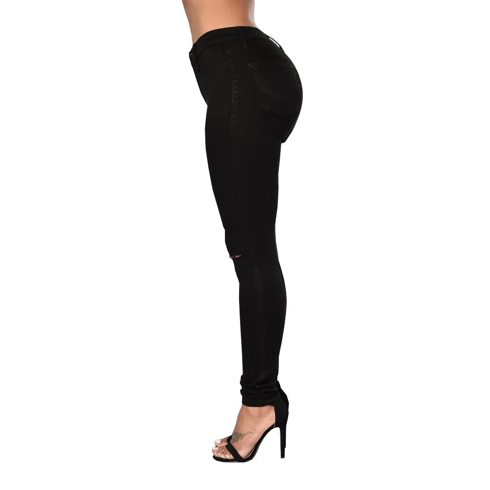 Hot Selling Lente en Herfst Sexy Butt Lifting en Afslanken vrouwen Gescheurde Jeans Mode Zoete Meisje Potlood Broek Dameskleding