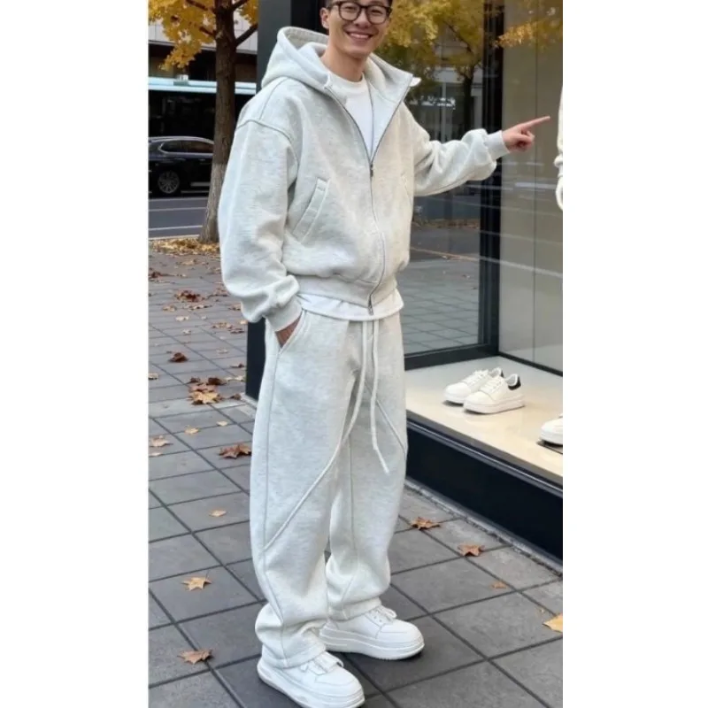 

Толстовки, спортивные штаны, куртки с капюшоном и мужские комплекты спортивной одежды, удобный модный мужской костюм, новые осенние и зимние повседневные костюмы для пар