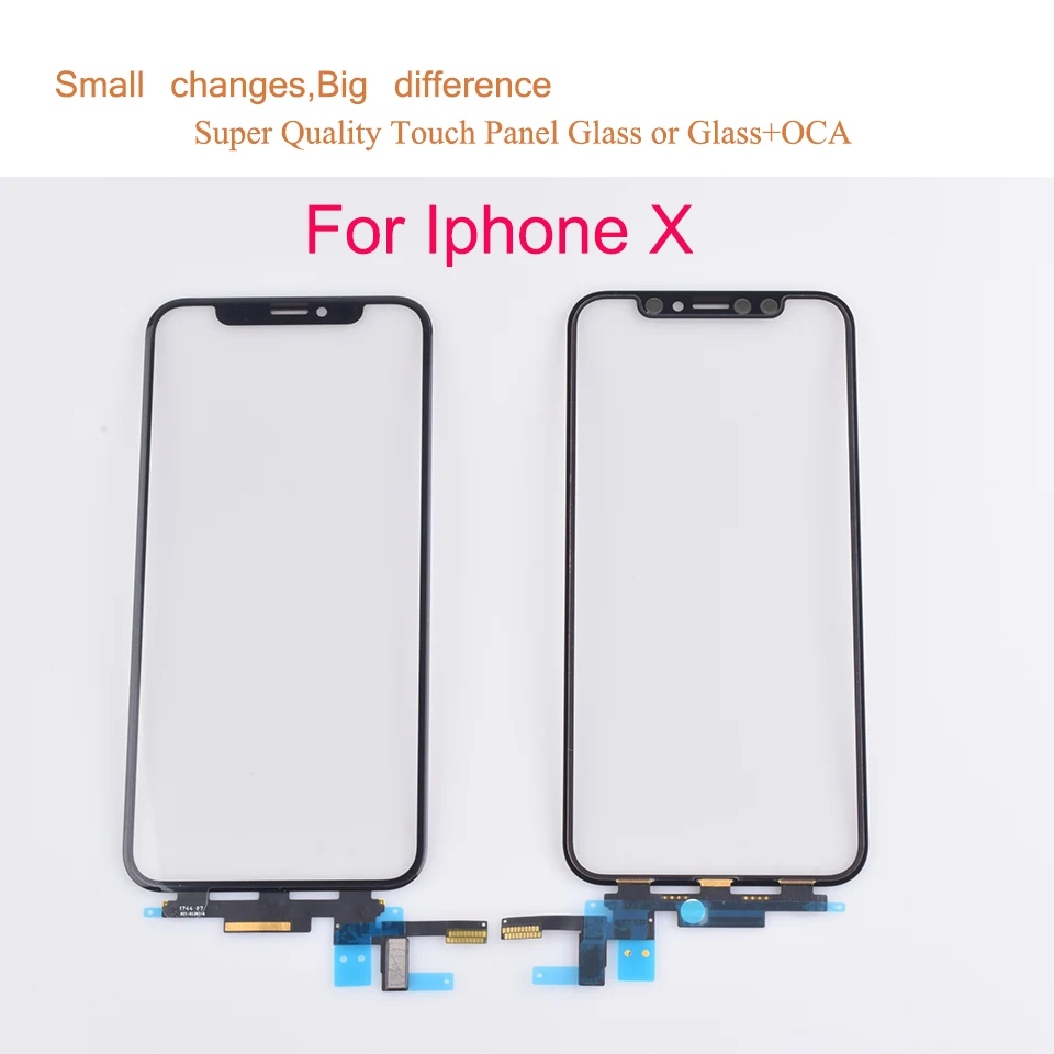 10Pcs/lot For Iphone X XR XS Max 11 12 Pro Max Touch Screen Digitizer Panel Sensor Front Glass For iphone 13 Pro Max With OCA