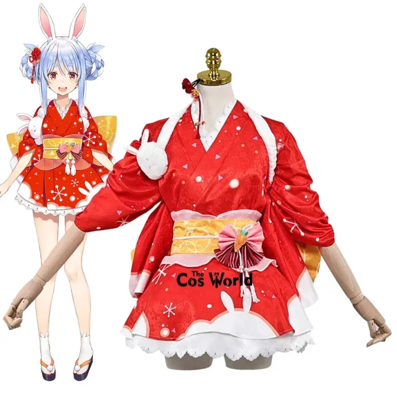 

YouTuber Virtual VTuber Hololive Usada Pekora Новогоднее кимоно наряды аниме костюмы для косплея HY9865