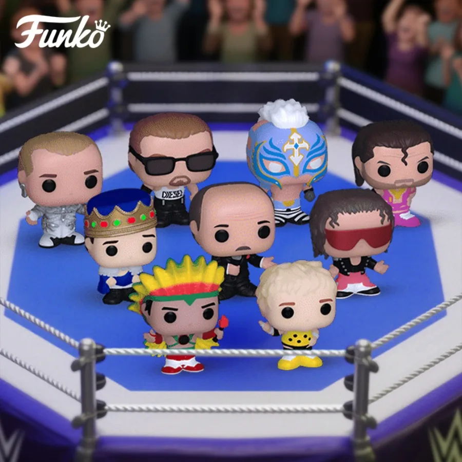 Новый оригинальный Funko POP WWE The Rock Steve Austin Mini Wrestling Role Модные игрушки Декор для рабочего стола Подарок на день рождения Фигурки