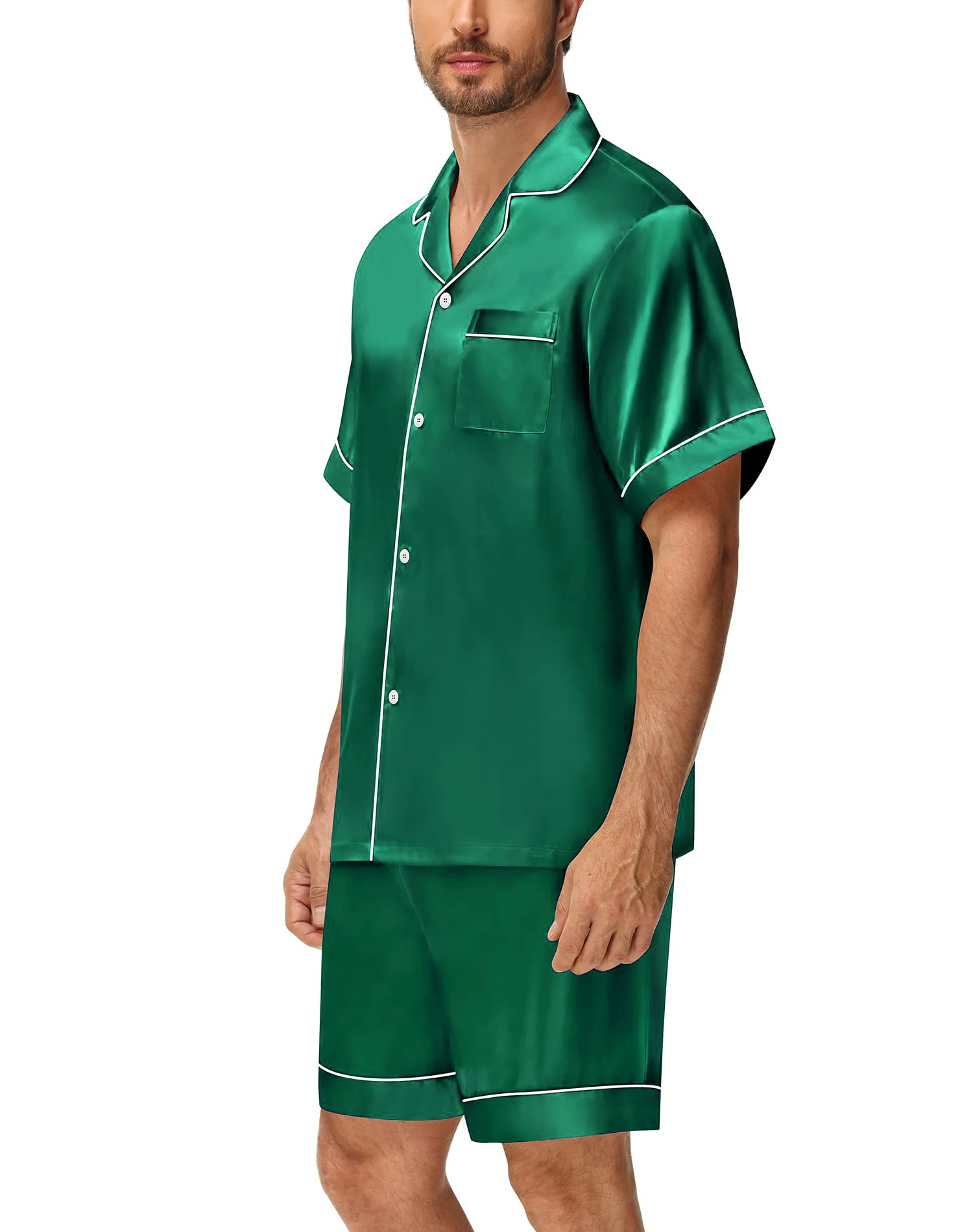 

Summer Men's Pajama Sets Short-Sleeve Top with Shorts 2 Piece Set Pajama Pj Sets Comfortable Fit Sleepwear Loungewear Soft Pjs
