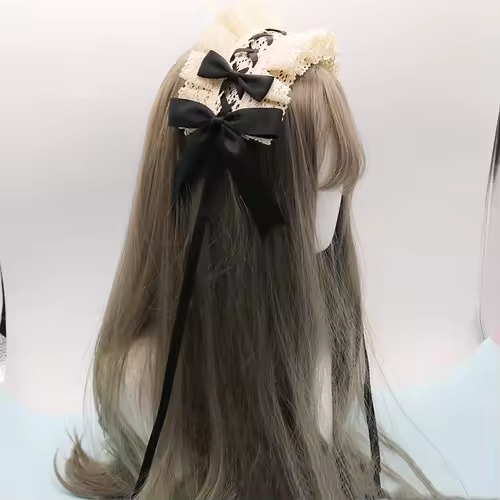 Lovely Bowknot Sweet Lolita Lace Flower Hair Hoop Anime Maid Cosplay Headband Headwear Accessory Hand Made Wholesale - Image 9