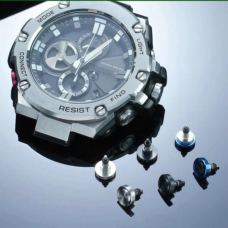 

Compatible with Casio Steel Heart Watch GST-B100 Case Function Button Dial Side Bluetooth Button Accessories