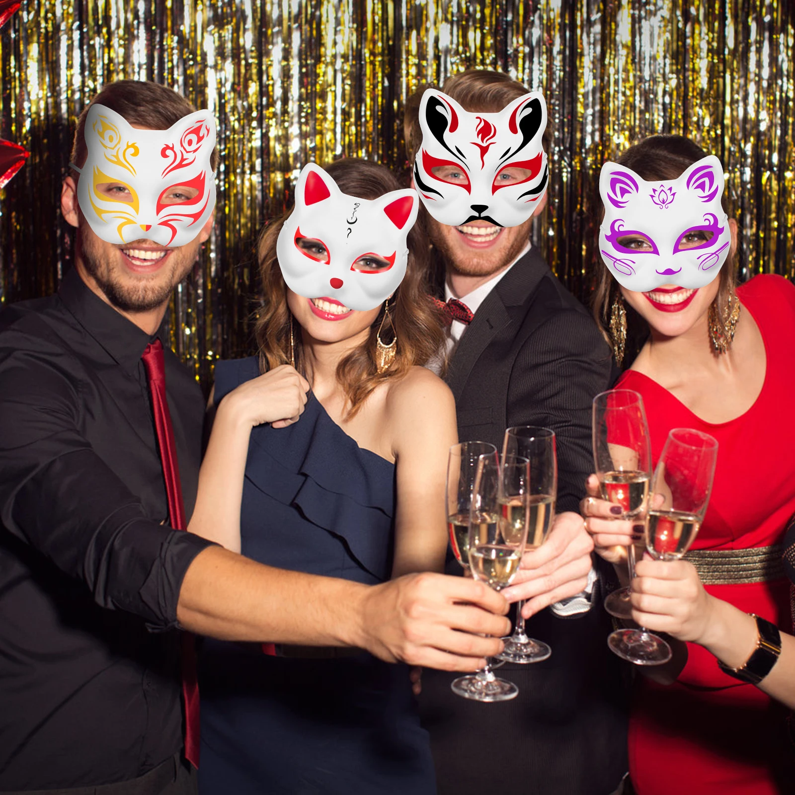 

10Pcs Blank Cat Masks Premium Paper One Size Fits Most DIY Painting Masquerade Cosplay Party Cat Mask Empty Mask