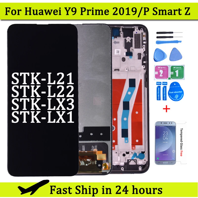 화웨이 P용 터치 스크린 디지타이저 어셈블리, 화웨이 Y9 프라임 2019 LCD, 스마트 Z STK-LX1 LCD, 6.59 인치 디스플레이