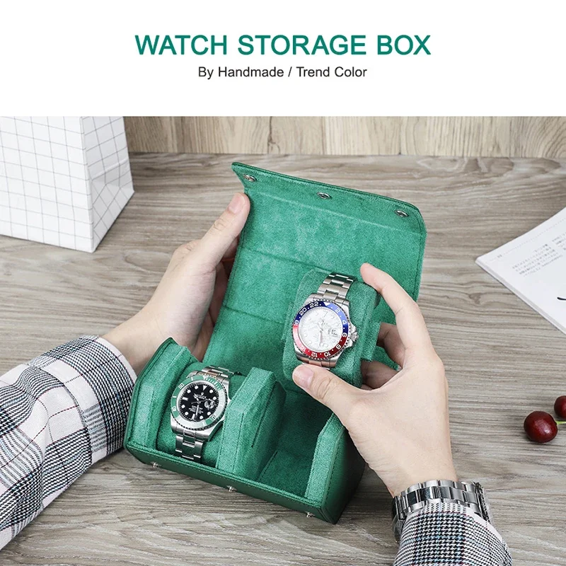 Portable Watch Storage Box 2 Positions Travel Mechanical Wrist Watches Organizer Boxes Luxury Men Watch Storage Display Case