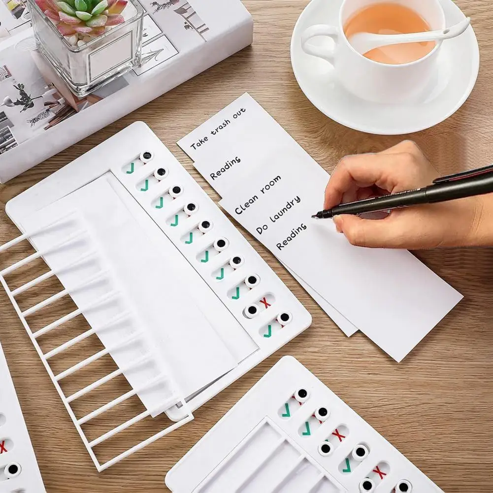 Self-discipline Habit Builder Kids Chore Chart with Detachable Cardstock for Routine Planning Home Checklist Board for Note