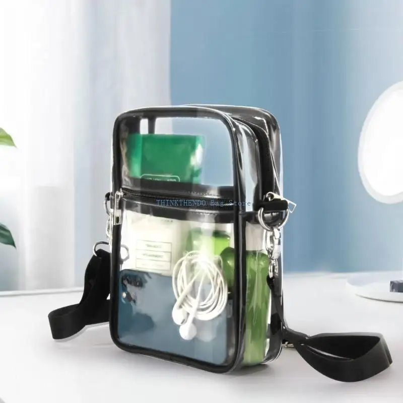 

340D Clear Work Business Travel Shoulder Crossbody Bag Adjustable Strap