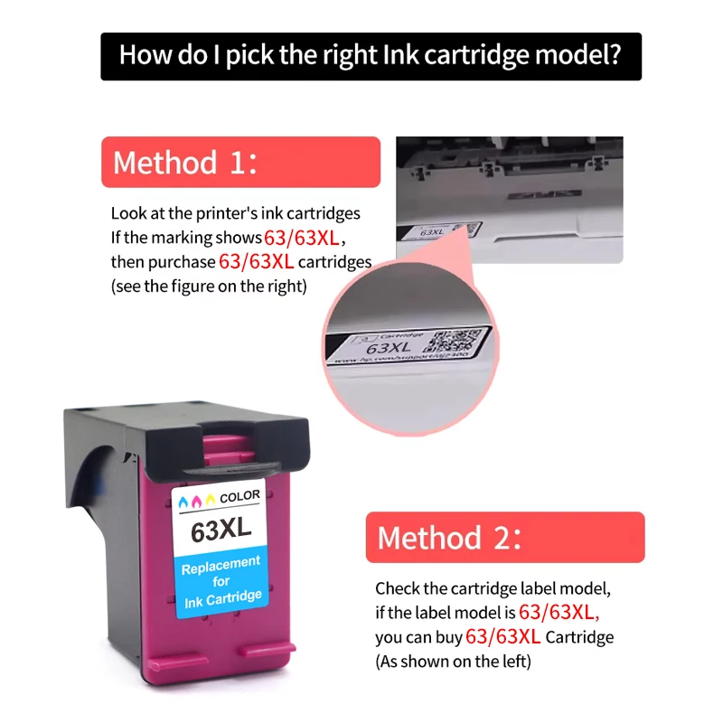 63XL Remanufactured Ink Cartridge For HP 63 Ink 2130 2131 3630 3632 3634 5710 4655 4652 1112 3830 4520 4522 4524 Printer Black