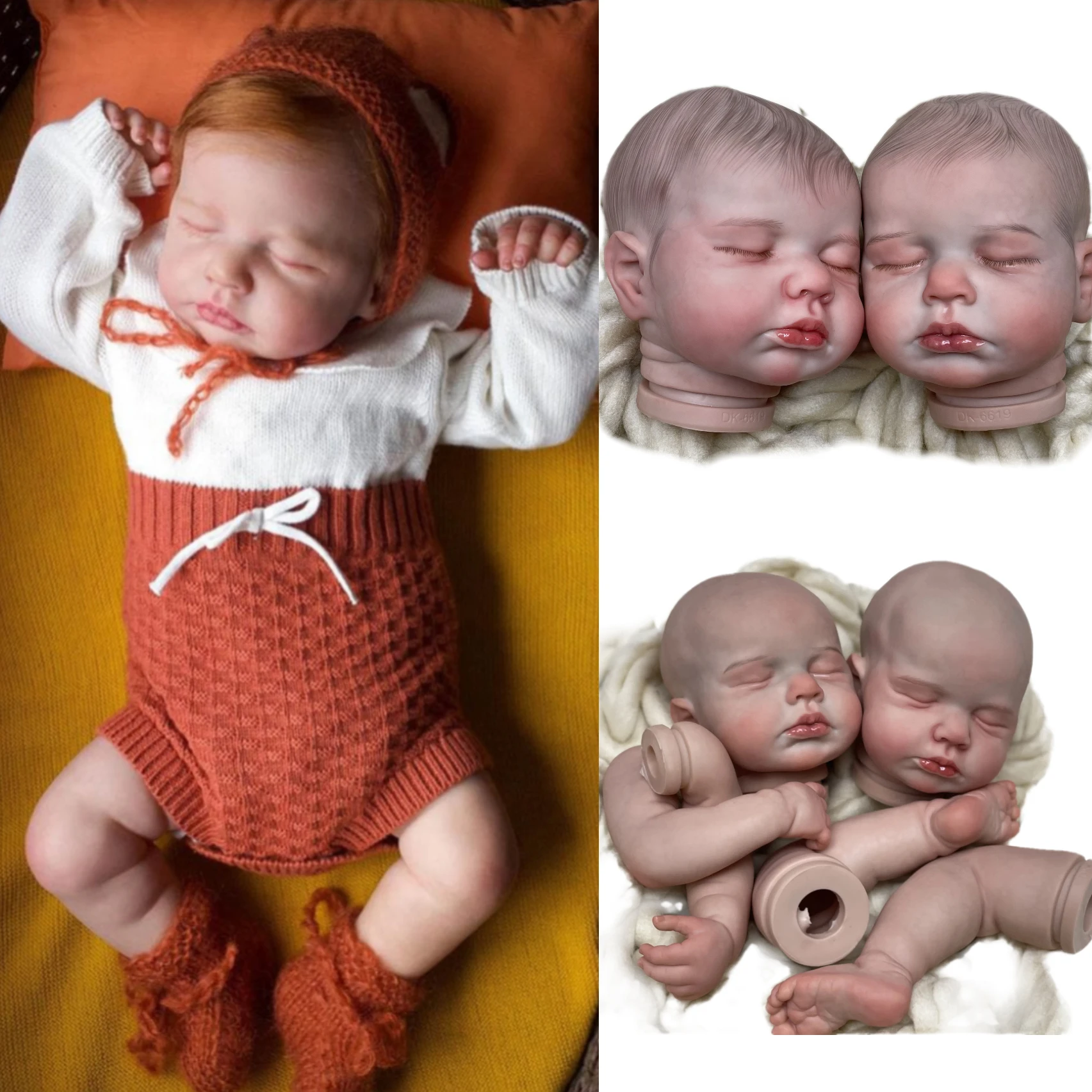 Saskia 19 Inch Loulou Reborn Doll Genesis Artist Paint Kits Painted Soft Vinyl Reborn Unfinished heat-set artist oil Handmade