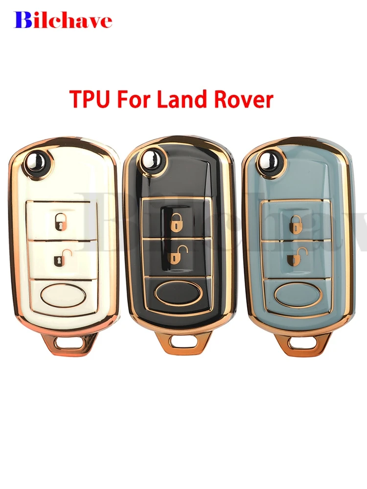 Jingyuqin nueva funda para llave de coche remota de TPU Fob para Land Rover Range Sport LR3 Discovery soporte protegido accesorios de bolsa