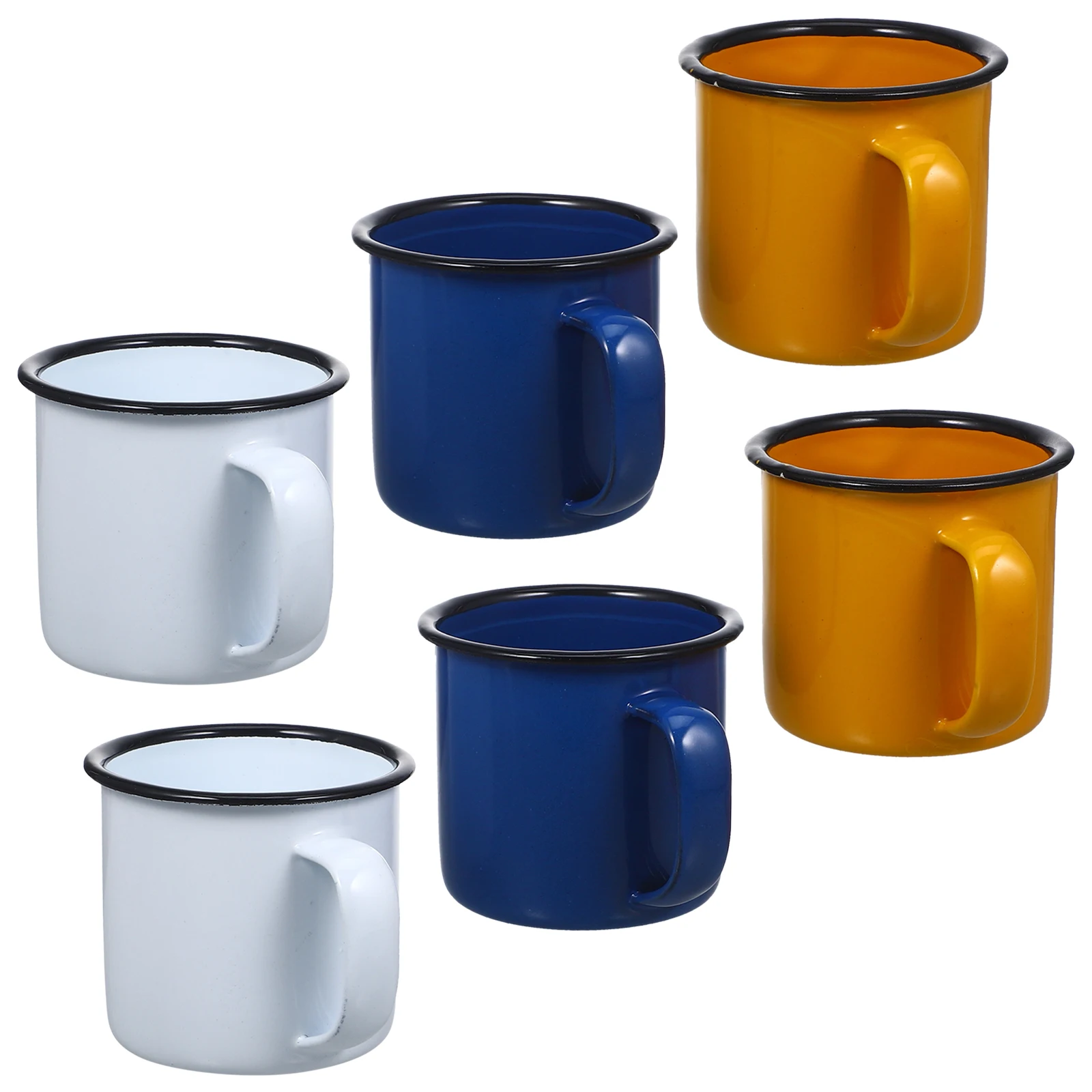 

6 Pcs Vintage Enamel Mug Retro Drinking Cup Tea Coffee 6CM Size Multifunctional Home Office Travel Camping Random Color