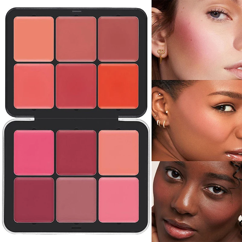 12-color Iron Box Blush Palette Matte Long-lasting Concealer Pearlescent Brightening Multi-color Blush Cream